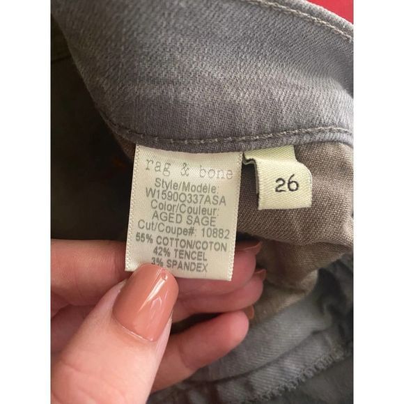 rag & bone | The Dre Boyfriend Jeans Gray Aged Sage Size 26 - Picture 4 of 5